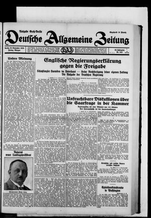 Deutsche allgemeine Zeitung on Nov 22, 1929