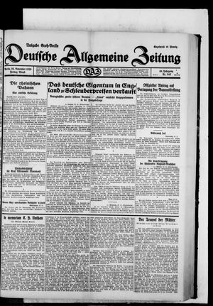 Deutsche allgemeine Zeitung on Nov 22, 1929