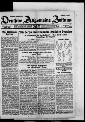 Deutsche allgemeine Zeitung on Jan 6, 1930