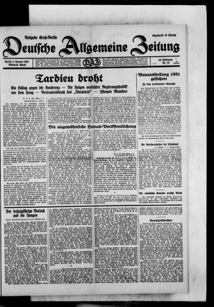 Deutsche allgemeine Zeitung vom 08.01.1930