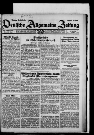 Deutsche allgemeine Zeitung on Feb 8, 1930