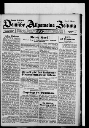 Deutsche allgemeine Zeitung vom 19.02.1930