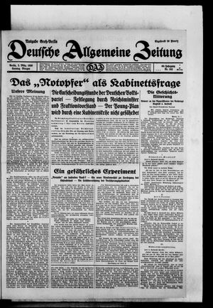 Deutsche allgemeine Zeitung on Mar 2, 1930