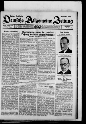 Deutsche allgemeine Zeitung on Mar 25, 1930