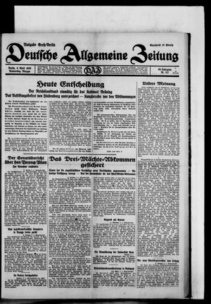 Deutsche allgemeine Zeitung on Apr 3, 1930