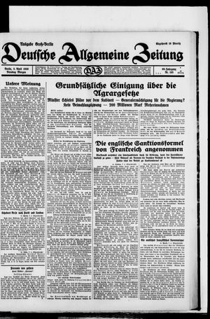 Deutsche allgemeine Zeitung on Apr 8, 1930