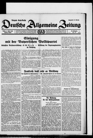 Deutsche allgemeine Zeitung vom 11.04.1930