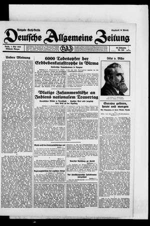 Deutsche allgemeine Zeitung vom 07.05.1930