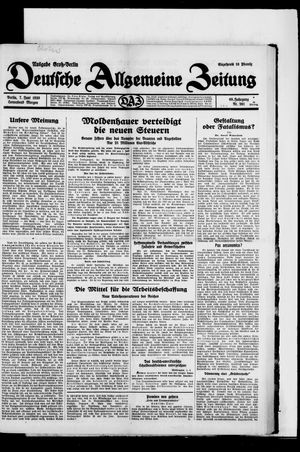 Deutsche allgemeine Zeitung vom 07.06.1930