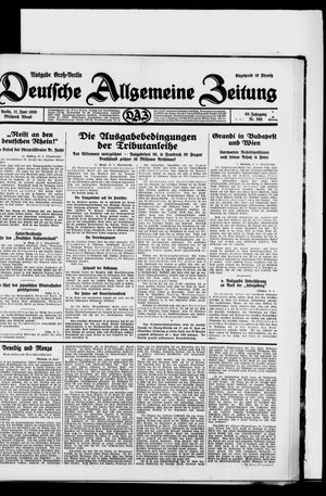 Deutsche allgemeine Zeitung vom 11.06.1930