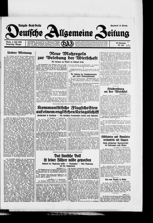 Deutsche allgemeine Zeitung vom 03.07.1930