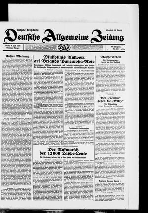 Deutsche allgemeine Zeitung vom 08.07.1930