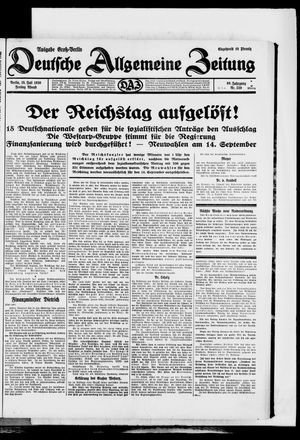Deutsche allgemeine Zeitung vom 18.07.1930