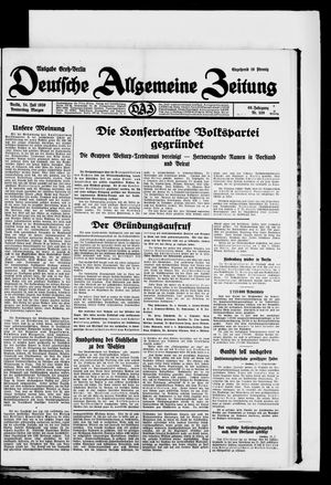 Deutsche allgemeine Zeitung vom 24.07.1930