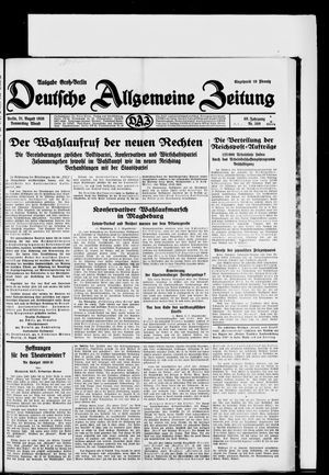 Deutsche allgemeine Zeitung vom 21.08.1930