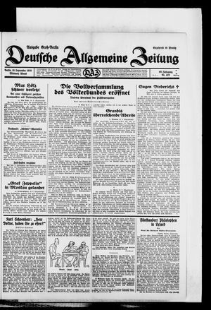 Deutsche allgemeine Zeitung vom 10.09.1930