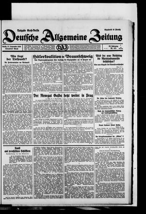 Deutsche allgemeine Zeitung on Sep 27, 1930