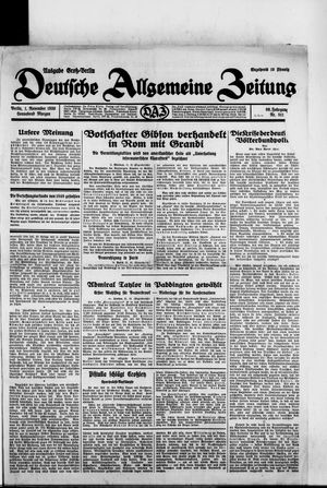 Deutsche allgemeine Zeitung vom 01.11.1930