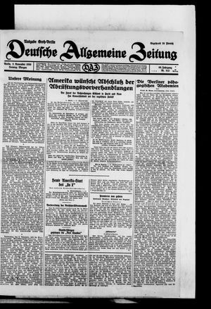 Deutsche allgemeine Zeitung on Nov 2, 1930