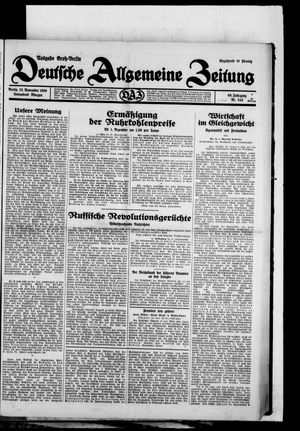 Deutsche allgemeine Zeitung vom 22.11.1930