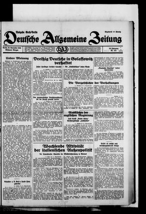 Deutsche allgemeine Zeitung vom 26.11.1930