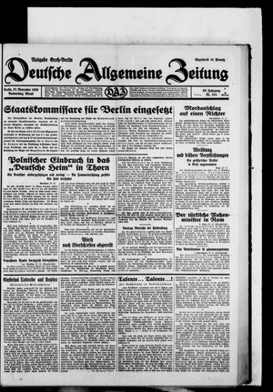 Deutsche allgemeine Zeitung vom 27.11.1930