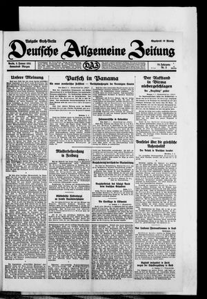 Deutsche allgemeine Zeitung on Jan 3, 1931