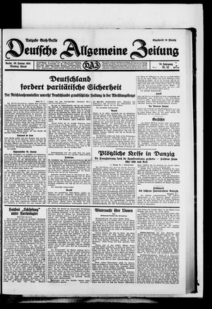 Deutsche allgemeine Zeitung on Jan 20, 1931
