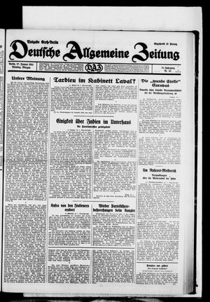 Deutsche allgemeine Zeitung on Jan 27, 1931