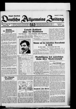 Deutsche allgemeine Zeitung on Jan 27, 1931