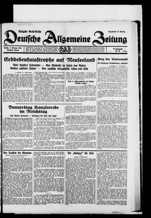 Deutsche allgemeine Zeitung on Feb 3, 1931