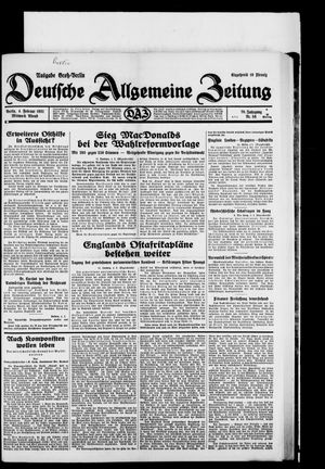 Deutsche allgemeine Zeitung vom 04.02.1931
