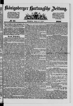 Königsberger Hartungsche Zeitung on Jan 18, 1858