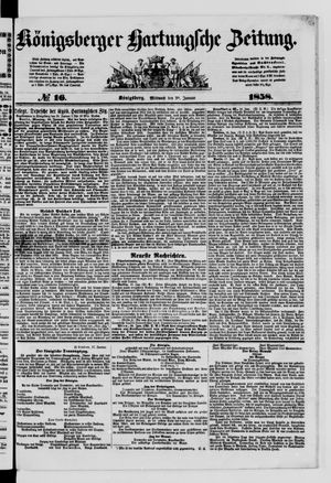 Königsberger Hartungsche Zeitung vom 20.01.1858