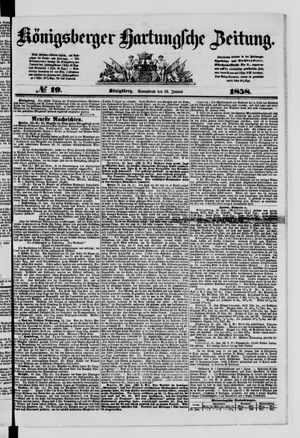 Königsberger Hartungsche Zeitung vom 23.01.1858