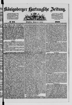 Königsberger Hartungsche Zeitung on Feb 10, 1858