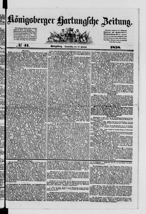Königsberger Hartungsche Zeitung on Feb 18, 1858