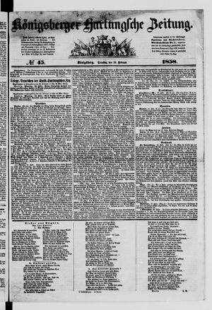Königsberger Hartungsche Zeitung on Feb 23, 1858
