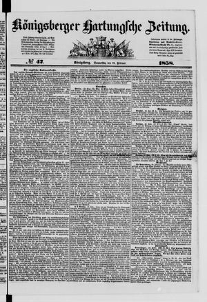 Königsberger Hartungsche Zeitung vom 25.02.1858
