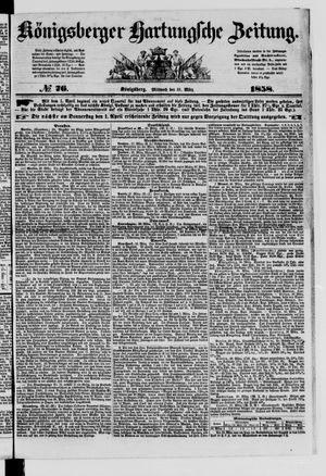 Königsberger Hartungsche Zeitung vom 31.03.1858
