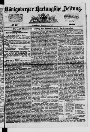 Königsberger Hartungsche Zeitung vom 01.04.1858