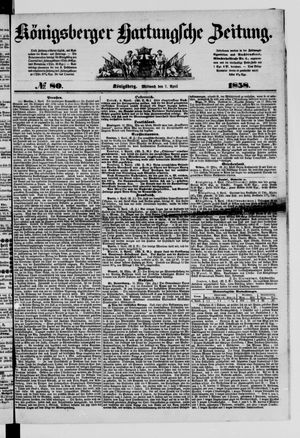 Königsberger Hartungsche Zeitung vom 07.04.1858
