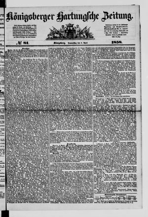 Königsberger Hartungsche Zeitung vom 08.04.1858