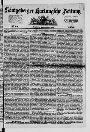 Königsberger Hartungsche Zeitung vom 10.04.1858
