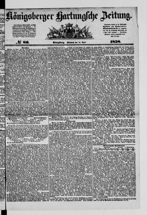 Königsberger Hartungsche Zeitung on Apr 14, 1858