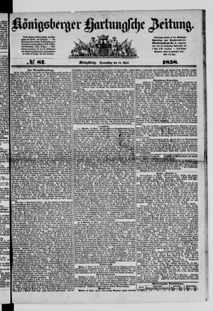 Königsberger Hartungsche Zeitung on Apr 15, 1858