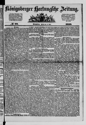 Königsberger Hartungsche Zeitung vom 16.04.1858