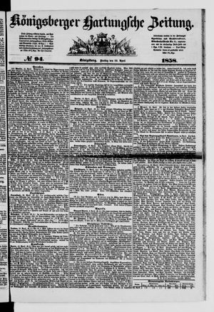 Königsberger Hartungsche Zeitung on Apr 23, 1858