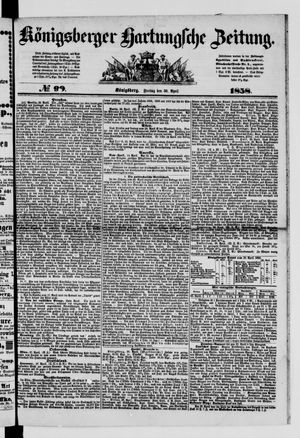 Königsberger Hartungsche Zeitung vom 30.04.1858