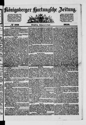 Königsberger Hartungsche Zeitung vom 16.08.1858